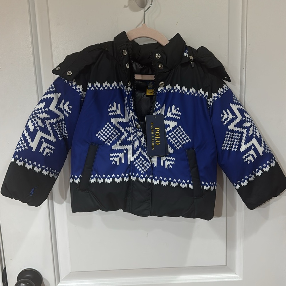 *NEW* RALPH LAUREN TODDLER GIRLS SNOWFLAKE PUFFER COAT JACKET 2T - Picture 2 of 10